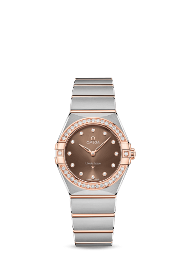 Omega Constellation Manhattan 28 Quartz Stainless Steel / Sedna Gold / Brown-Diamond / Diamond